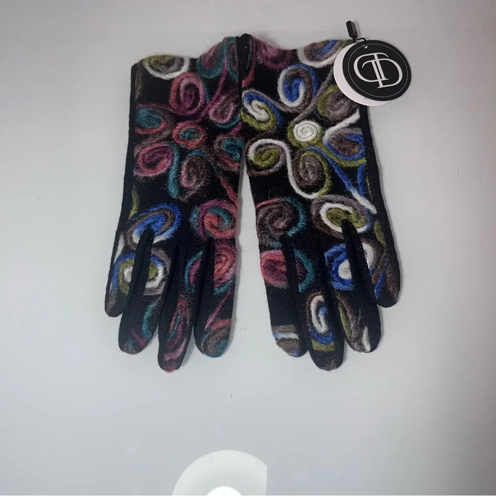 Tina Davies Professional Swirl Print Touchscreen Gloves – Colorful Winter Warm - Picture 2 of 13